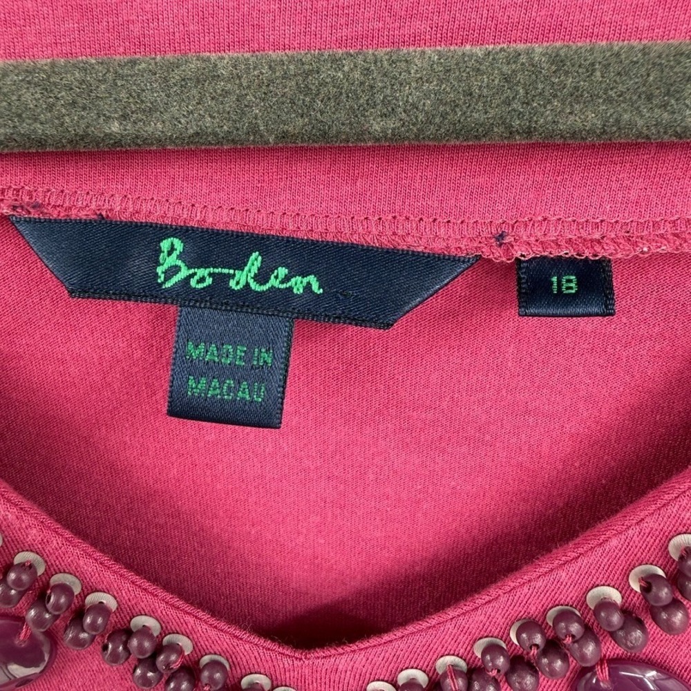 Boden Womens Boho Tunic Top Size 18 Elegant Feminine Embellished Blouse Preppy - Picture 5 of 13